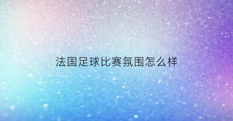 法国足球比赛氛围怎么样(法国足球赛事有哪些)