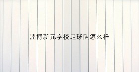 淄博新元学校足球队怎么样(山东淄博新元学校怎么样)