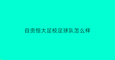 自贡恒大足校足球队怎么样(自贡恒大足校足球队怎么样啊)