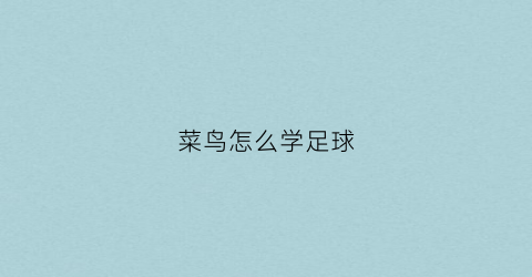 菜鸟怎么学足球(足球菜鸟踢什么位置好)