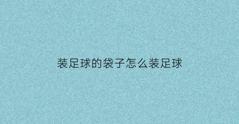 装足球的袋子怎么装足球(足球布袋子怎么做)