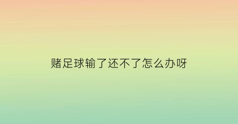 赌足球输了还不了怎么办呀(赌足球的人后来怎么样了)