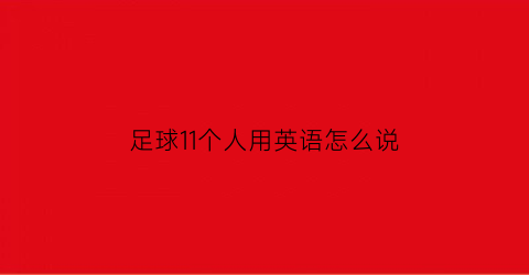 足球11个人用英语怎么说(足球11个人用英语怎么说写)