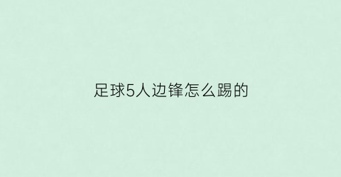 足球5人边锋怎么踢的(足球5人边锋怎么踢的好)