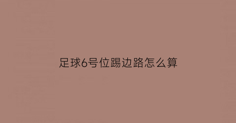 足球6号位踢边路怎么算(足球6号位踢边路怎么算进球)