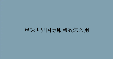足球世界国际服点数怎么用(足球世界游戏币怎么获得)
