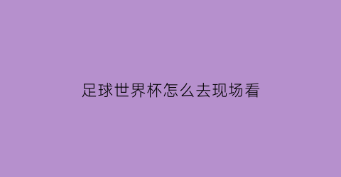 足球世界杯怎么去现场看(世界杯足球比赛在哪里看)