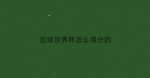 足球世界杯怎么得分的(世界杯计分方式)