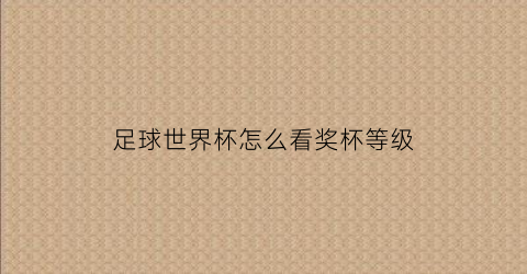 足球世界杯怎么看奖杯等级(足球赛世界杯奖杯)
