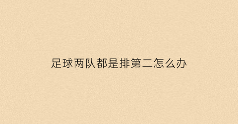 足球两队都是排第二怎么办(足球两队一共多少人)