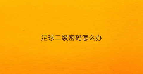 足球二级密码怎么办(足球二级证查询系统)
