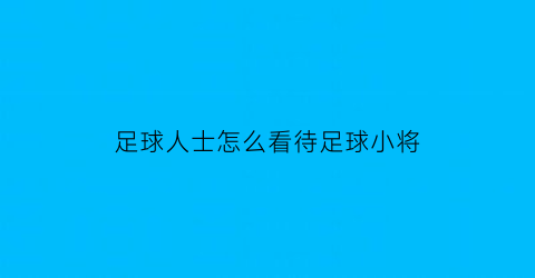 足球人士怎么看待足球小将(足球小将影响了多少足球明星)