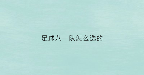 足球八一队怎么选的(八一队足球前锋)