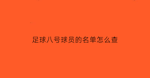 足球八号球员的名单怎么查(足球队8号球员)