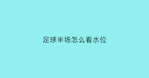 足球半场怎么看水位(足球半场大小)
