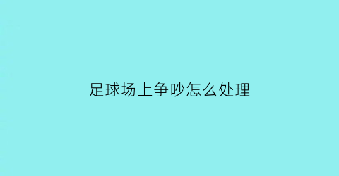 足球场上争吵怎么处理(一场足球引发的争吵)