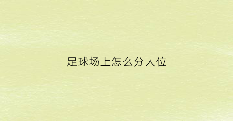 足球场上怎么分人位(足球场地人员位置)