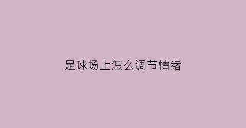 足球场上怎么调节情绪(足球场上如何有位置感)