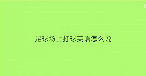 足球场上打球英语怎么说(足球场上的英文术语)