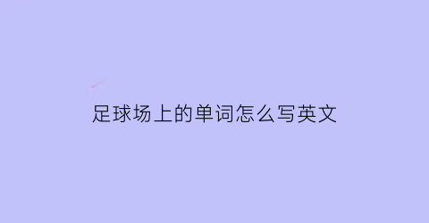 足球场上的单词怎么写英文(足球场的英文短语)
