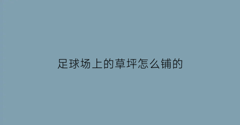 足球场上的草坪怎么铺的(足球场的草皮是怎样铺)