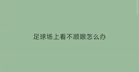 足球场上看不顺眼怎么办(看足球现场哪个位置好)