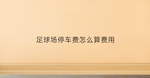 足球场停车费怎么算费用(足球场停车费怎么算费用的)