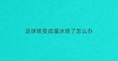 足球场变成溜冰场了怎么办(足球场变成溜冰场了怎么办呢)