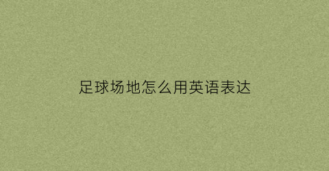 足球场地怎么用英语表达(足球场地怎么用英语表达的)