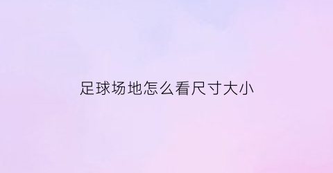 足球场地怎么看尺寸大小(足球场地怎么看尺寸大小的)