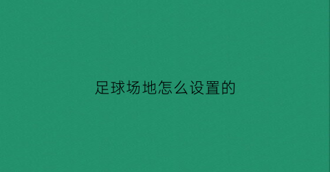 足球场地怎么设置的(足球场设置图)