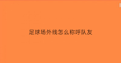 足球场外线怎么称呼队友(足球场内线)