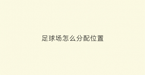 足球场怎么分配位置(足球场分为)