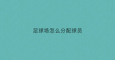 足球场怎么分配球员(足球场队员分布图)