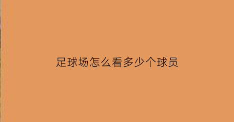 足球场怎么看多少个球员(足球怎么看哪边是哪队)