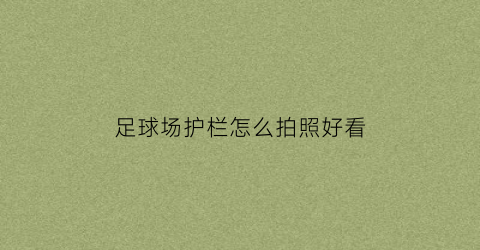 足球场护栏怎么拍照好看(足球场地围栏)