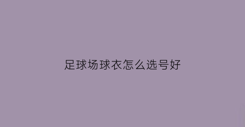 足球场球衣怎么选号好(足球场球衣怎么选号好呢)