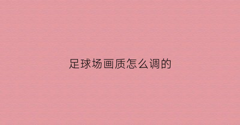 足球场画质怎么调的(足球场的场景怎么画)