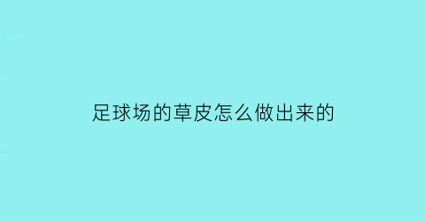 足球场的草皮怎么做出来的(足球场上草皮颜色是怎么做出来的)