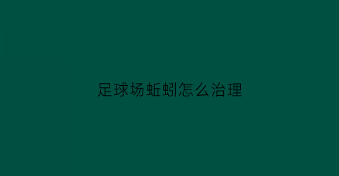 足球场蚯蚓怎么治理(蚯蚓足球队)