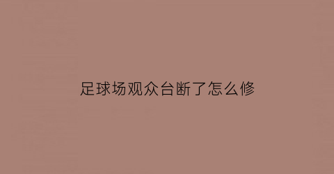 足球场观众台断了怎么修(足球场观众席有空调吗)