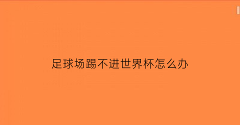 足球场踢不进世界杯怎么办(足球场不让踢球这是什么迷惑操作)