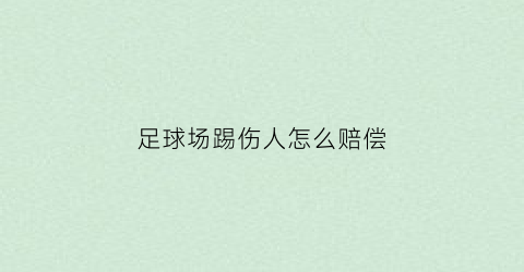 足球场踢伤人怎么赔偿(足球场上意外踢伤路人怎么办)