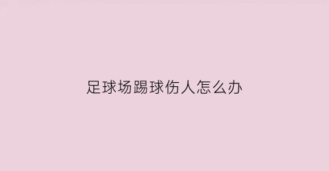 足球场踢球伤人怎么办(足球场踢足球伤到别人)