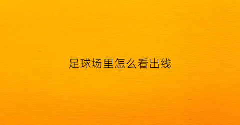 足球场里怎么看出线(足球场上的线)