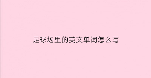 足球场里的英文单词怎么写(足球场的单词怎么写)