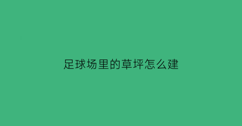 足球场里的草坪怎么建(标准足球场草坪建造方案)
