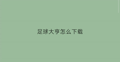足球大亨怎么下载(足球大亨游戏)