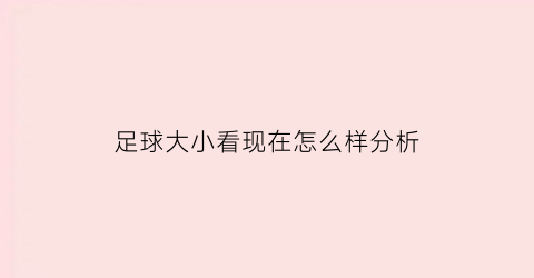 足球大小看现在怎么样分析(足球大小球分析怎么看)