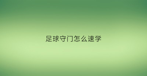 足球守门怎么速学(足球守门员教学视频教程)